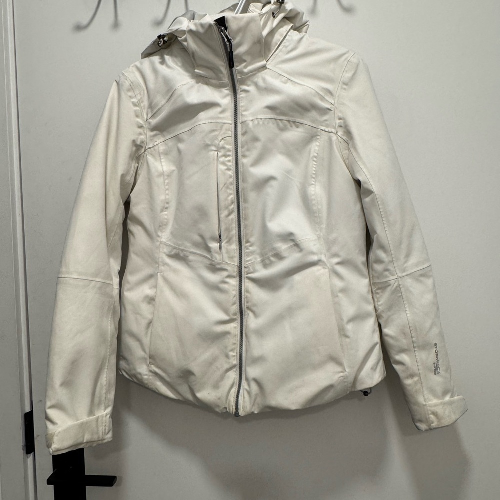 Women's Cream Hooded Ski Jacket
